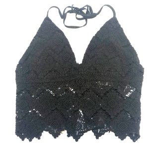 Dream State Black Lace Halter Top from LF